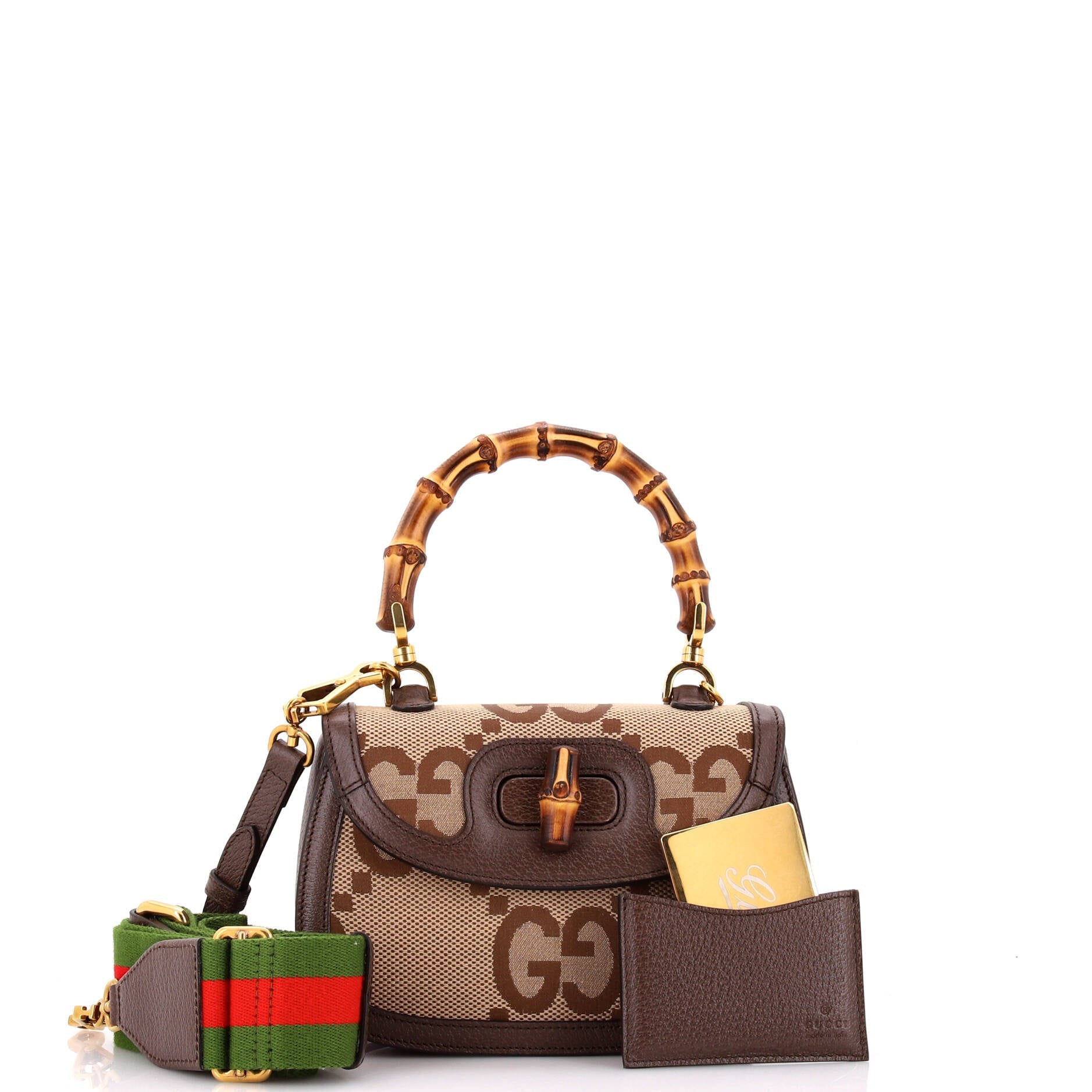 Handbag Bamboo 1947 Top Handle Small Brown Jumbo GG Canvas