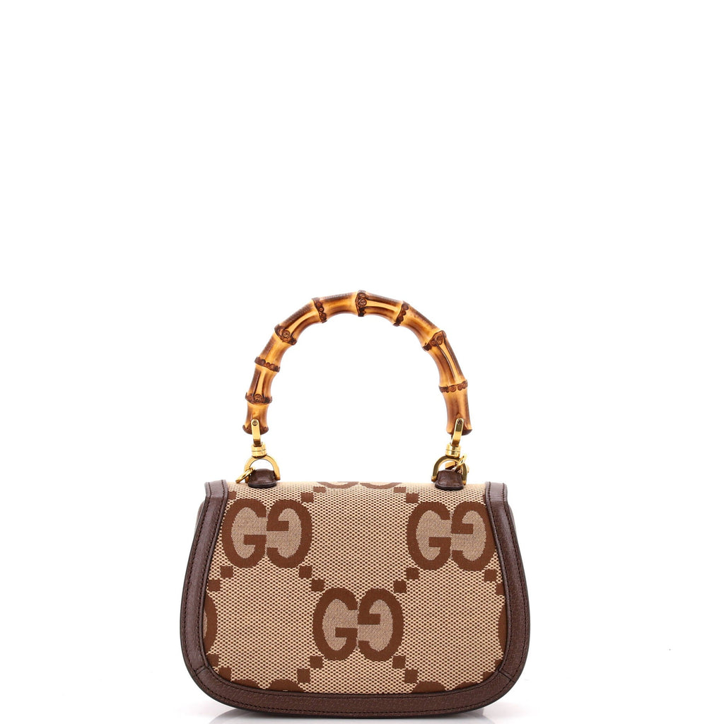 Handbag Bamboo 1947 Top Handle Small Brown Jumbo GG Canvas