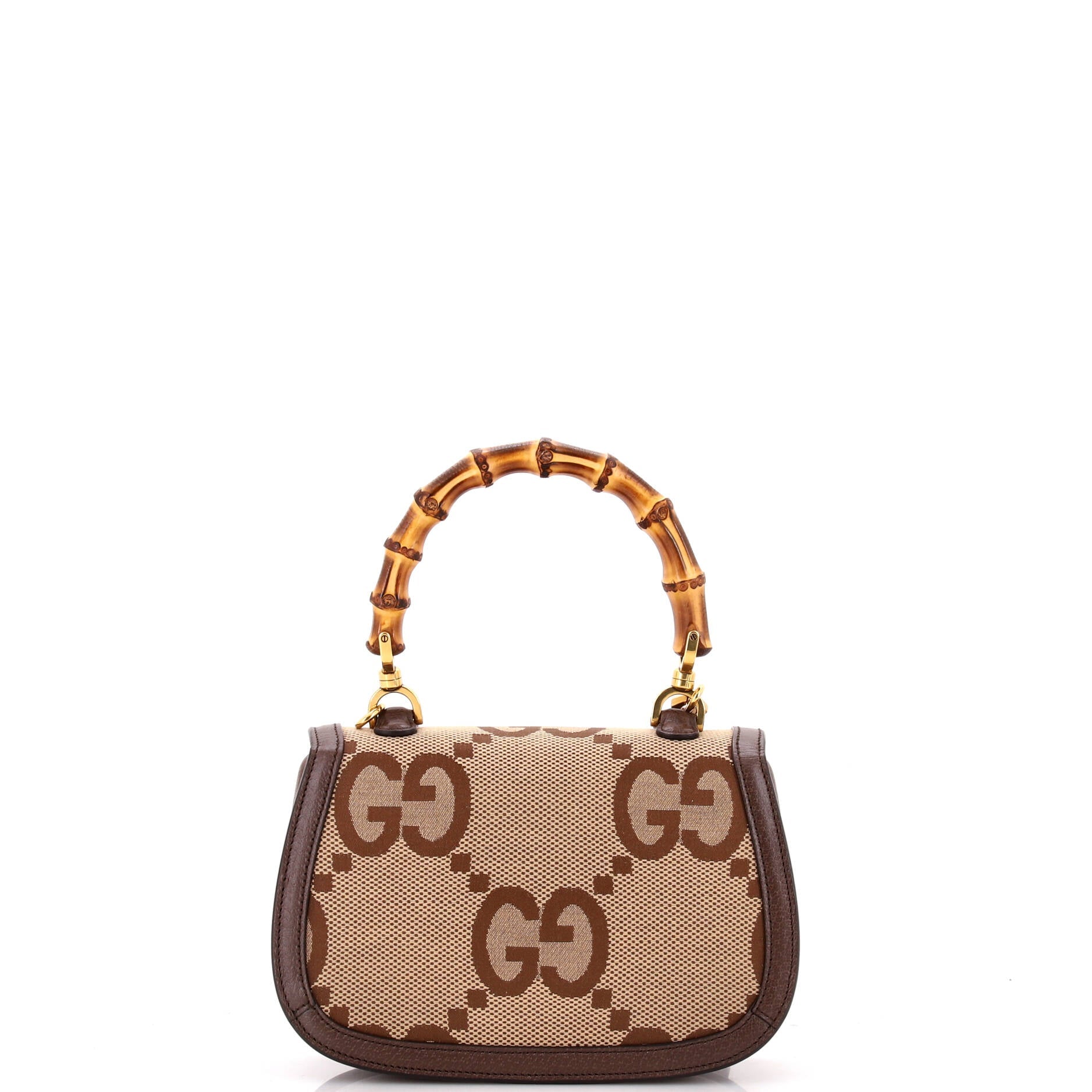 Handbag Bamboo 1947 Top Handle Small Brown Jumbo GG Canvas