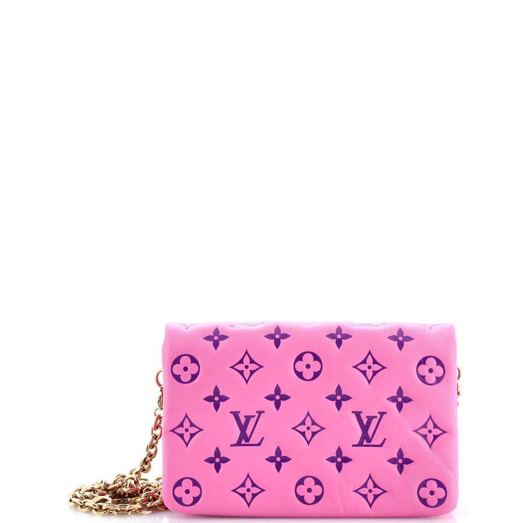 Shoulder Bag Rare Coussin Pochette Pink Monogram Embossed Lambskin