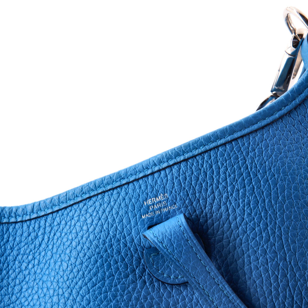 Shoulder Bag Evelyne III Amazone TPM Blue Clemence Leather