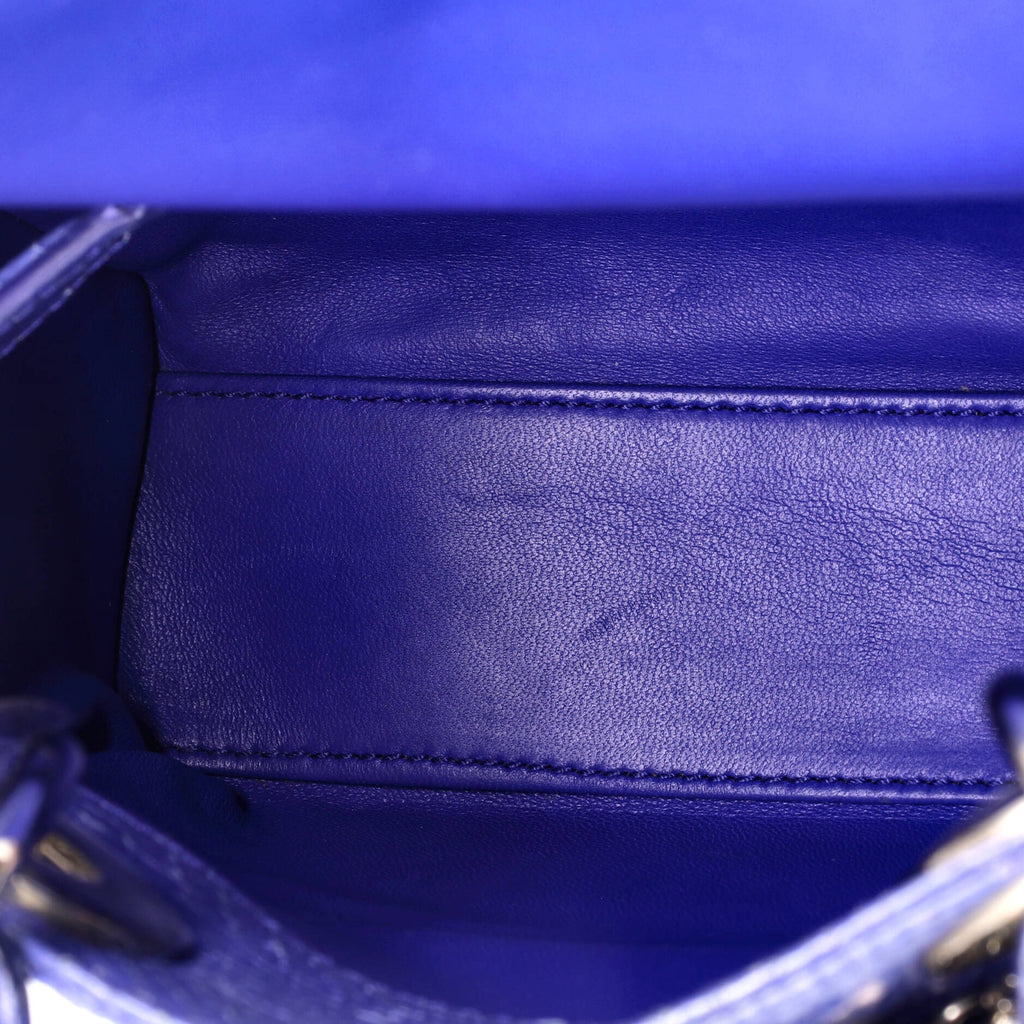 Shoulder Bag Lady Dior Chain Mini Blue Python Skin Leather