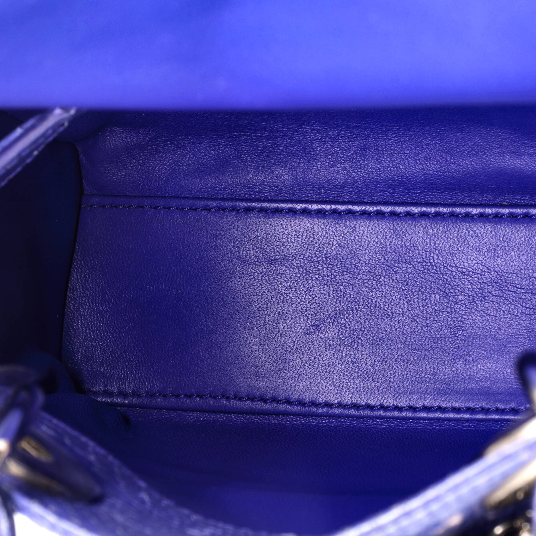 Shoulder Bag Lady Dior Chain Mini Blue Python Skin Leather