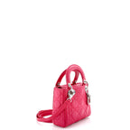 Shoulder Bag Lady Dior Mini Red Cannage Lambskin Leather