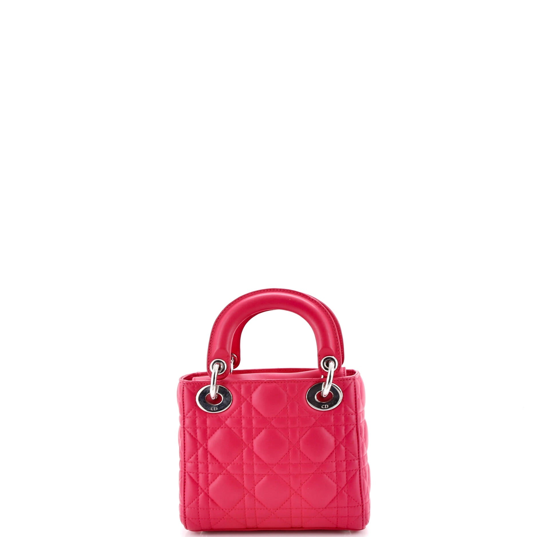 Shoulder Bag Lady Dior Mini Red Cannage Lambskin Leather