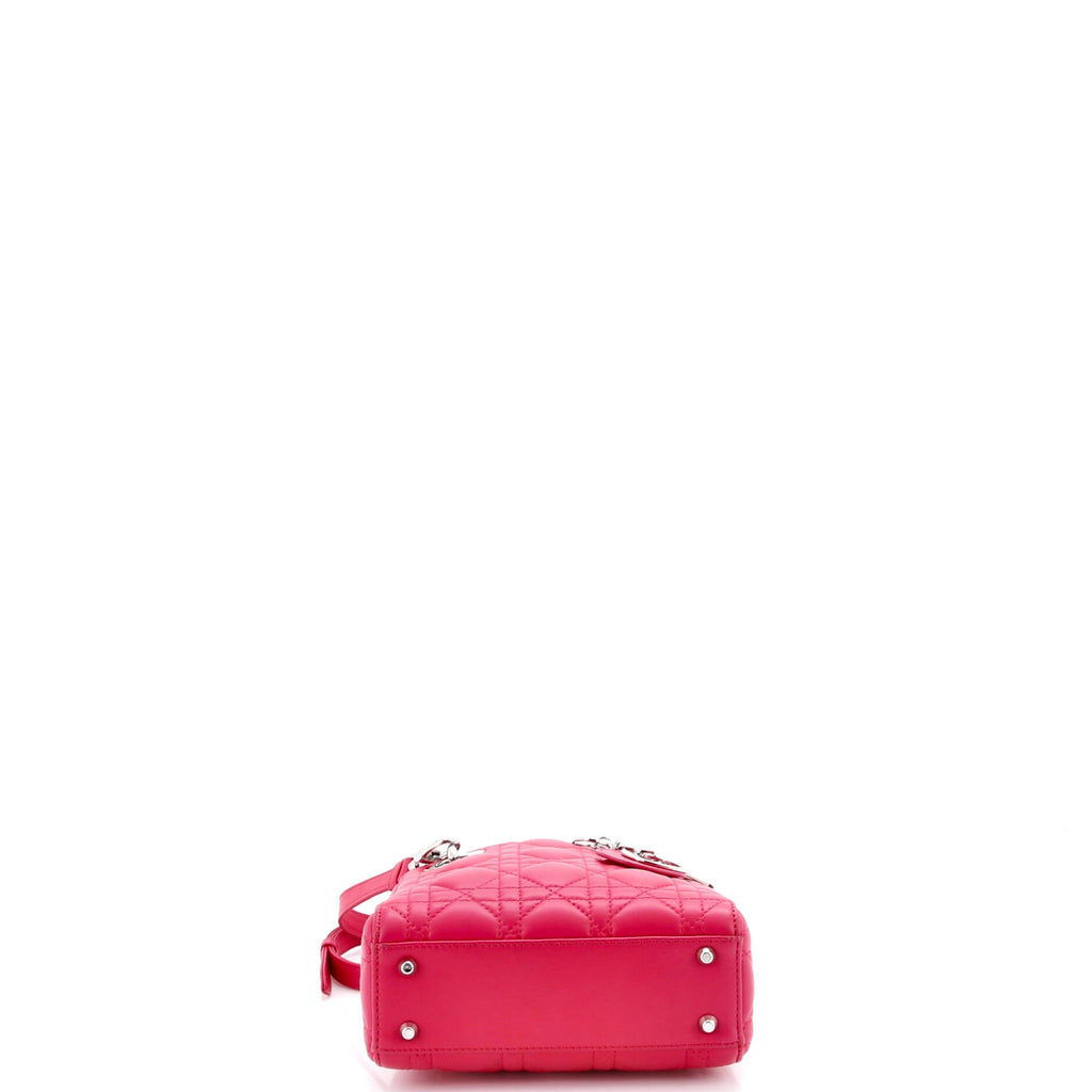 Shoulder Bag Lady Dior Mini Red Cannage Lambskin Leather