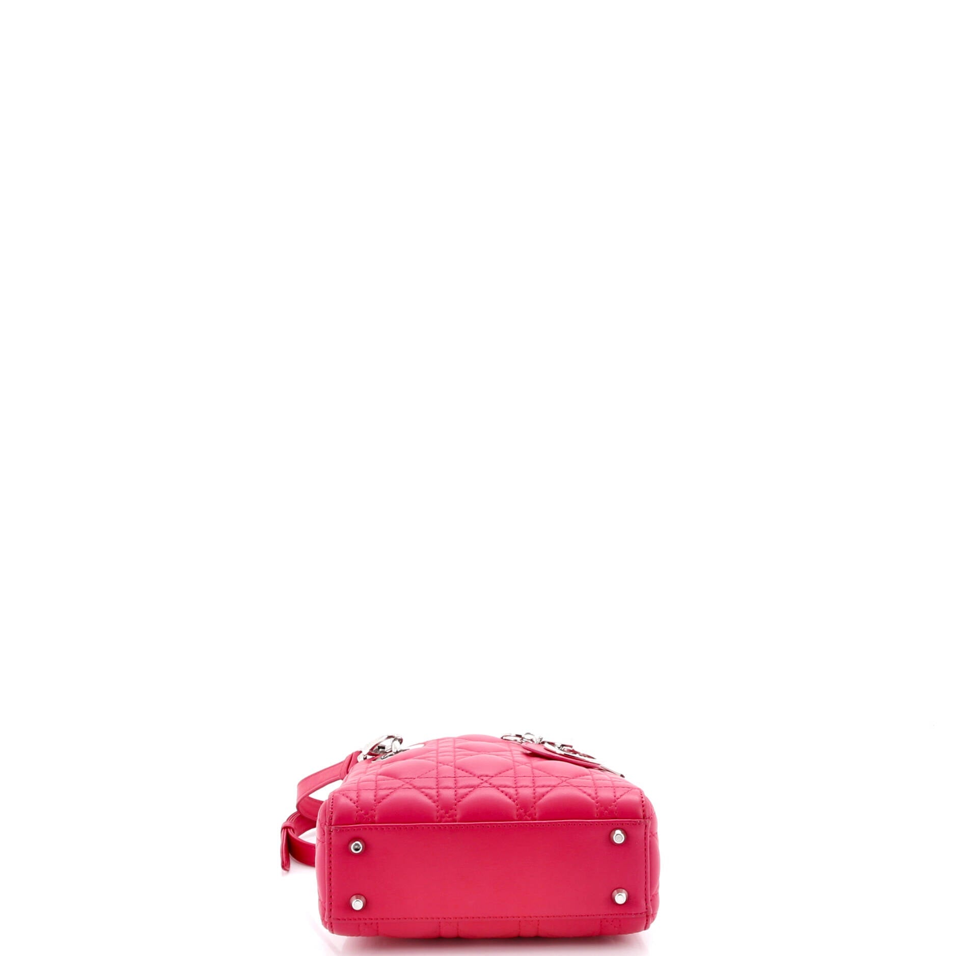 Shoulder Bag Lady Dior Mini Red Cannage Lambskin Leather