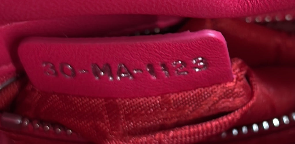 Shoulder Bag Lady Dior Mini Red Cannage Lambskin Leather