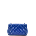 Shoulder Bag Coco Shine Flap Small Blue Patent Quilted Leather