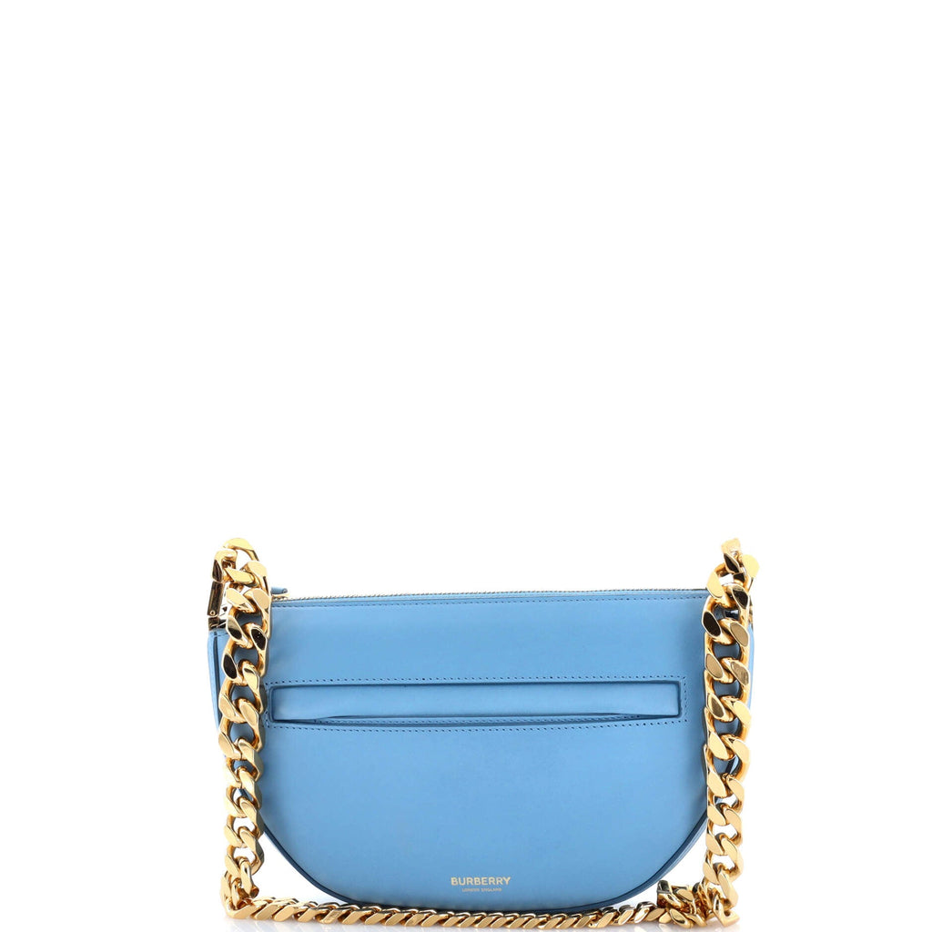 Shoulder Bag Ltd. Ed. Olympia Zip Chain Mini Blue Calfskin Leather