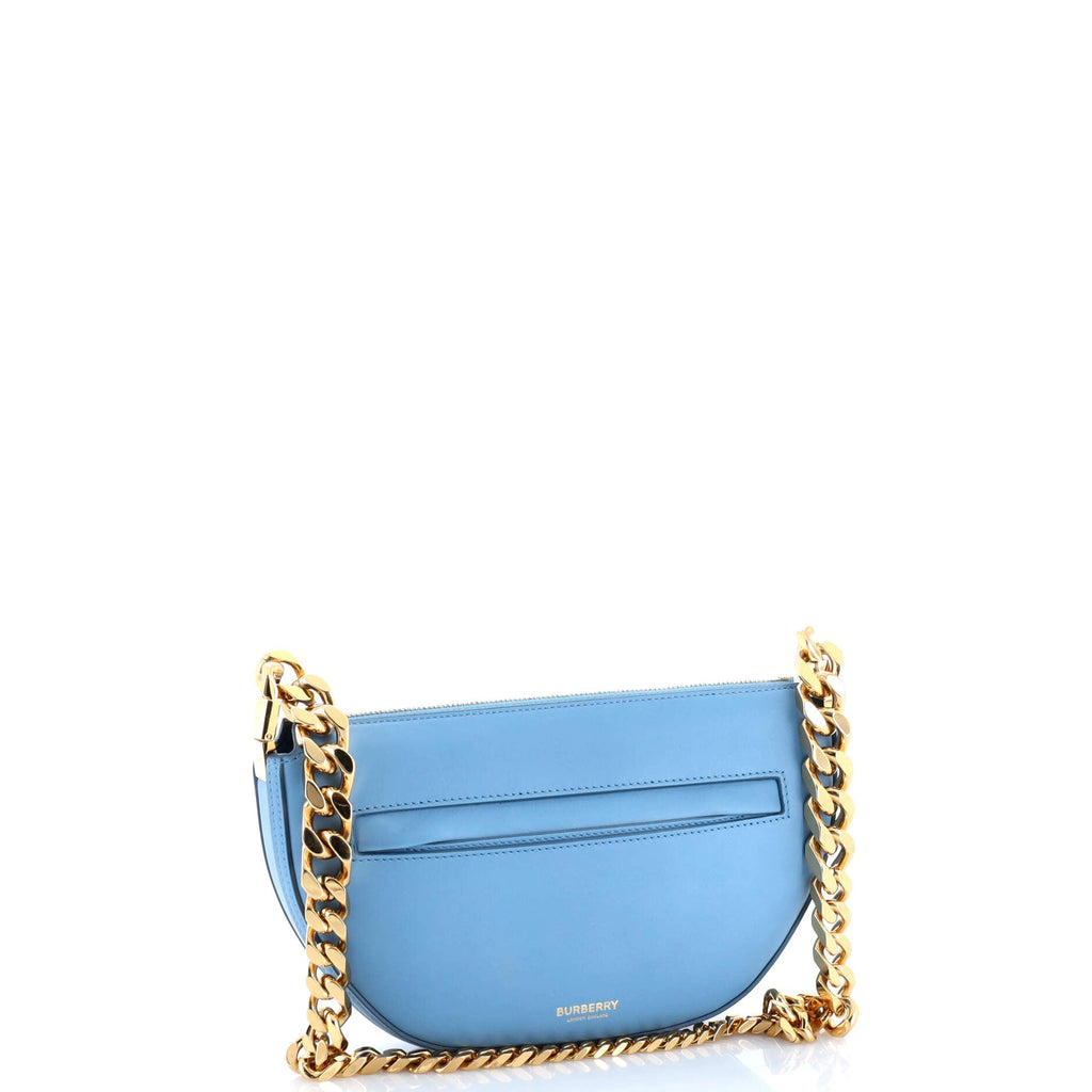 Shoulder Bag Ltd. Ed. Olympia Zip Chain Mini Blue Calfskin Leather