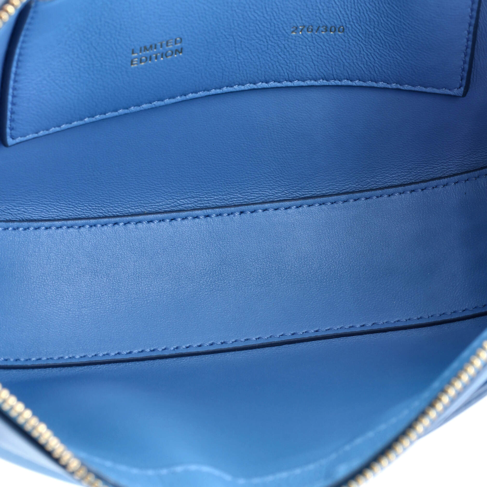 Shoulder Bag Ltd. Ed. Olympia Zip Chain Mini Blue Calfskin Leather