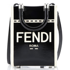 Shoulder Bag Sunshine Shopper Tote Mini Black Patent and Canvas Mini