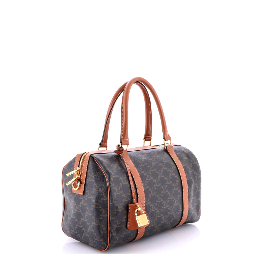 Travel Bag Boston Bag  Medium Medium Brown Triomphe Macadam Coated Canvas