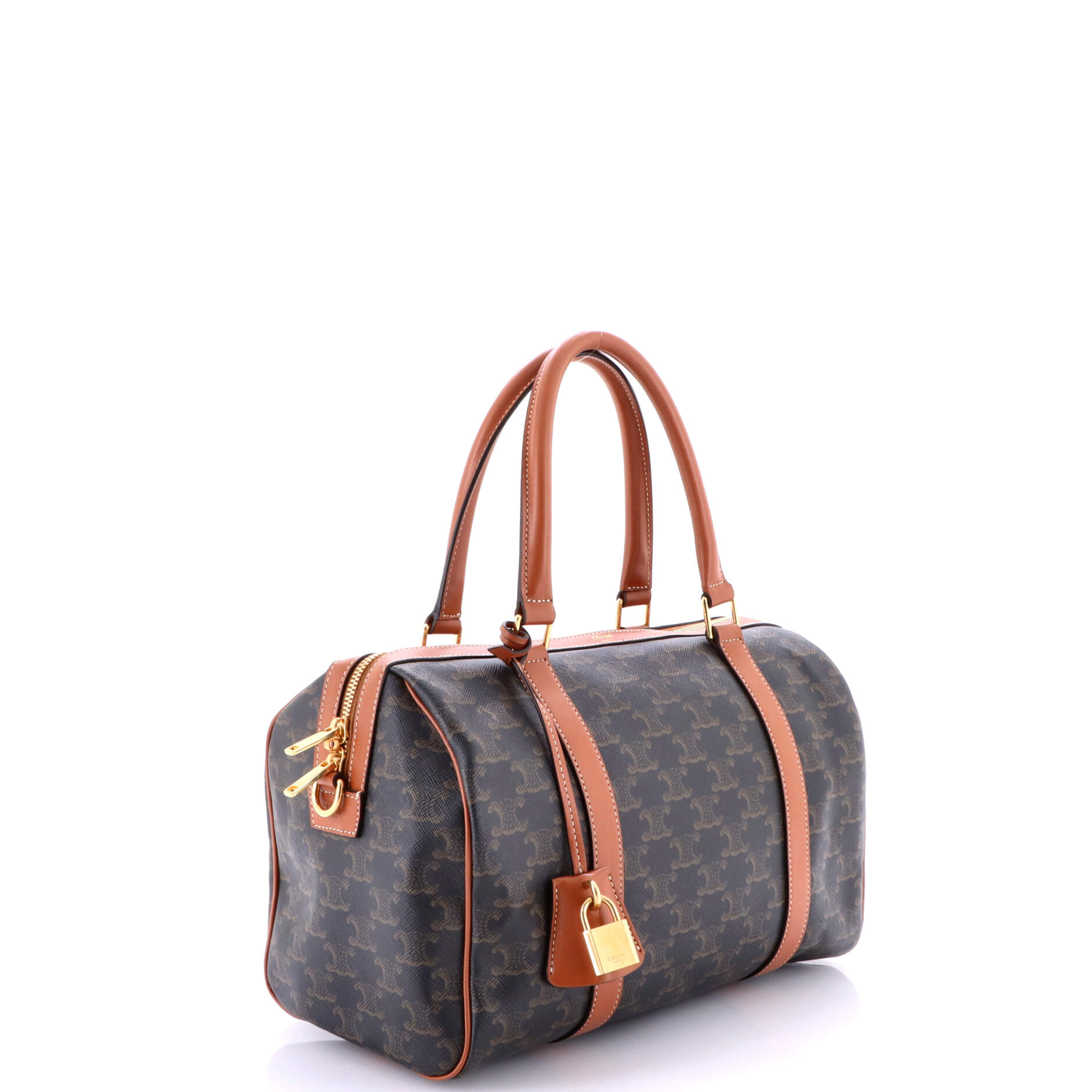 Travel Bag Boston Bag  Medium Medium Brown Triomphe Macadam Coated Canvas