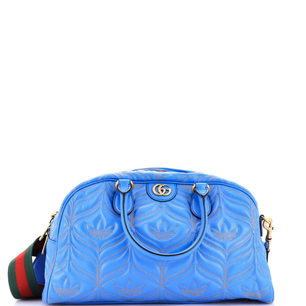 Shoulder Bag Ltd. Ed. Adidas Duffle Medium Blue Quilted Leather