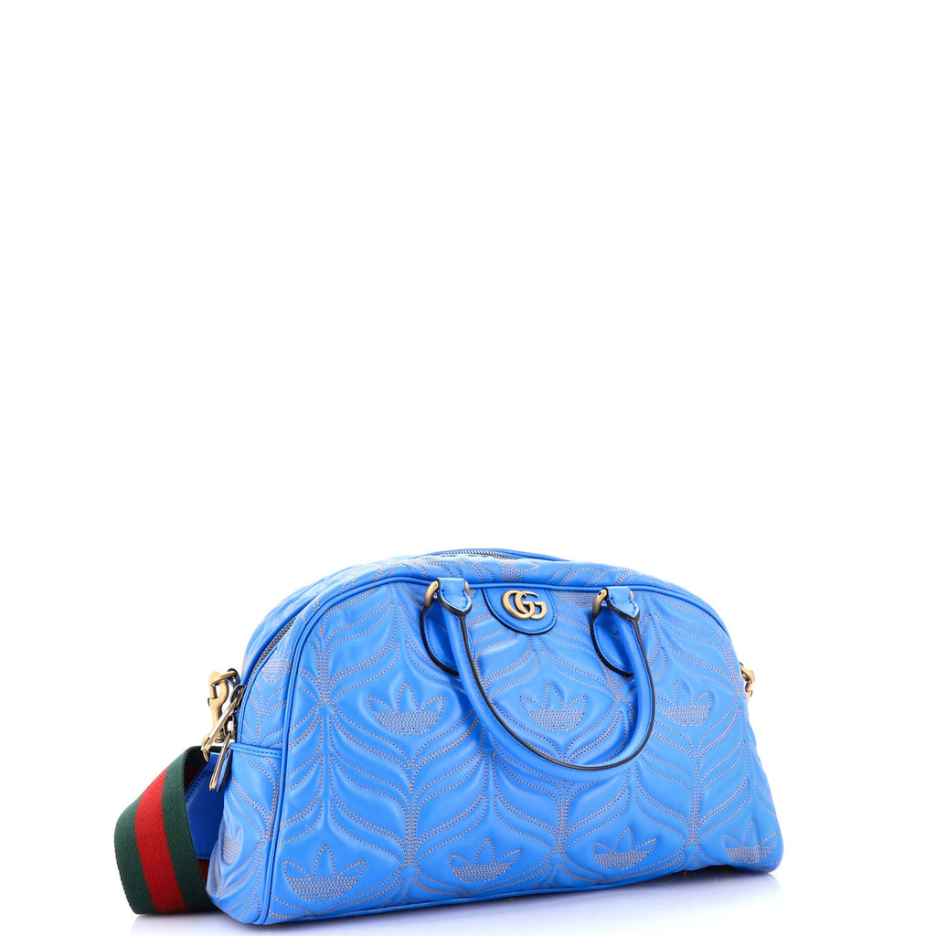 Shoulder Bag Ltd. Ed. Adidas Duffle Medium Blue Quilted Leather