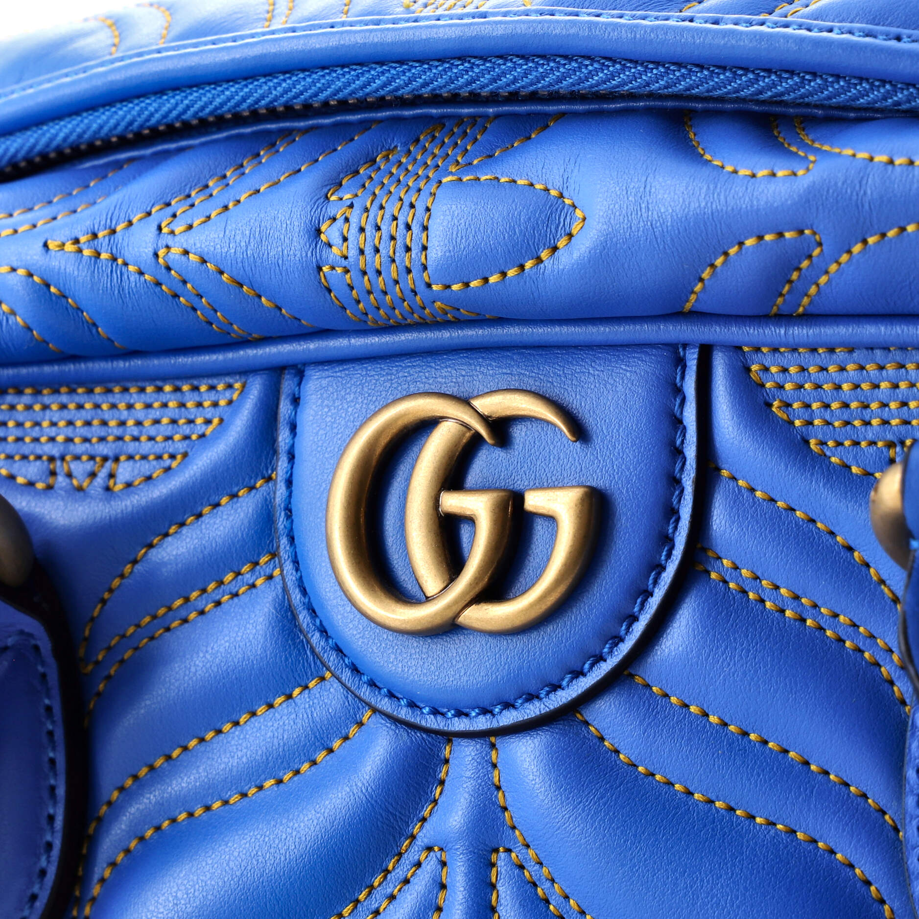 Shoulder Bag Ltd. Ed. Adidas Duffle Medium Blue Quilted Leather