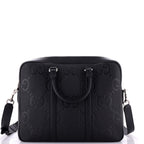 Briefcase Jumbo GG Convertible Briefcase Black Jumbo GG Embossed Leather