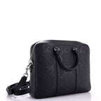 Briefcase Jumbo GG Convertible Briefcase Black Jumbo GG Embossed Leather