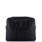 Briefcase Jumbo GG Convertible Briefcase Black Jumbo GG Embossed Leather