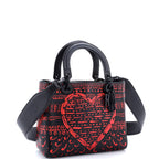 Handbag Ltd. Ed. Playing Cards Painted Lady Dior Medium Black Painted Calfskin Leather