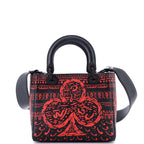 Handbag Ltd. Ed. Playing Cards Painted Lady Dior Medium Black Painted Calfskin Leather