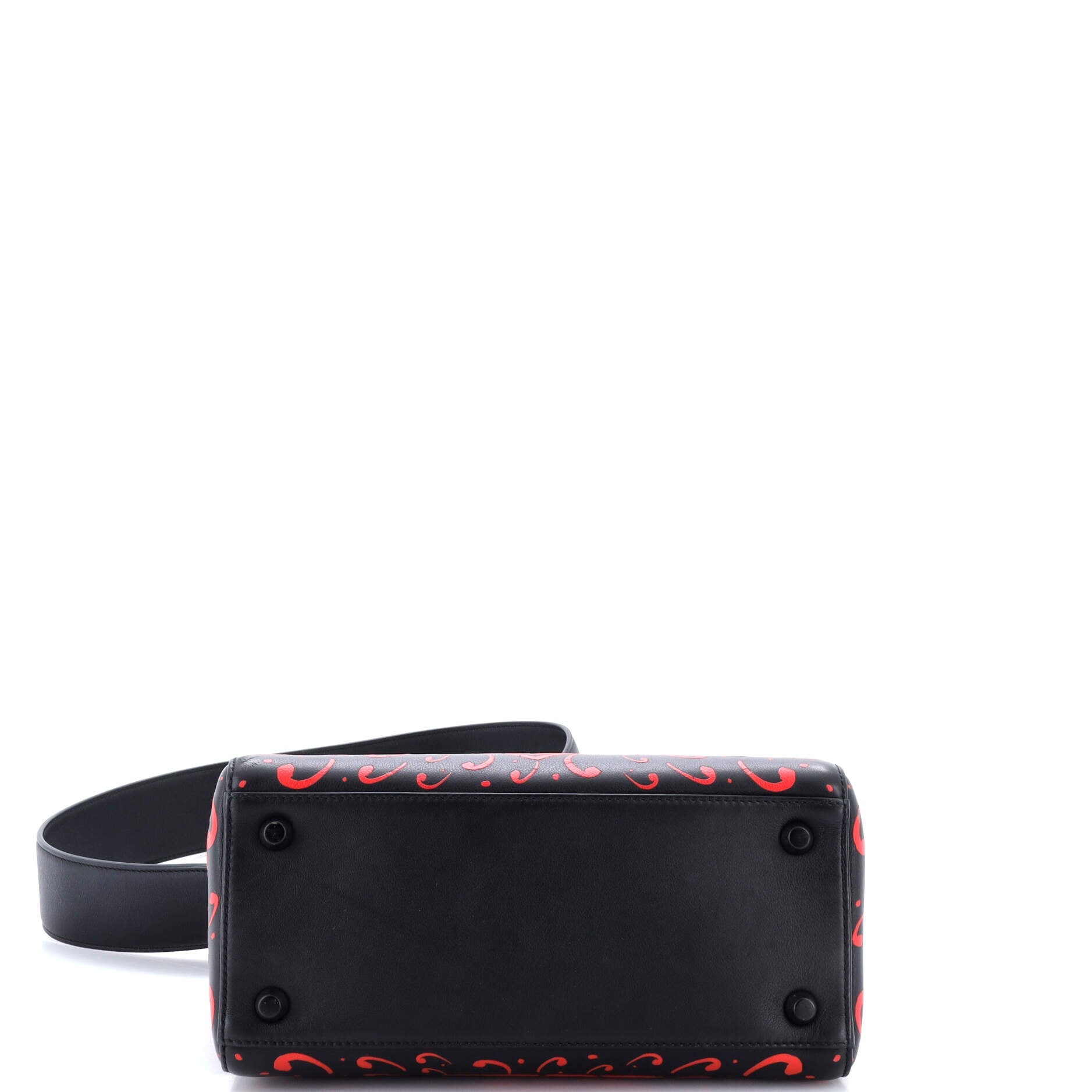 Handbag Ltd. Ed. Playing Cards Painted Lady Dior Medium Black Painted Calfskin Leather