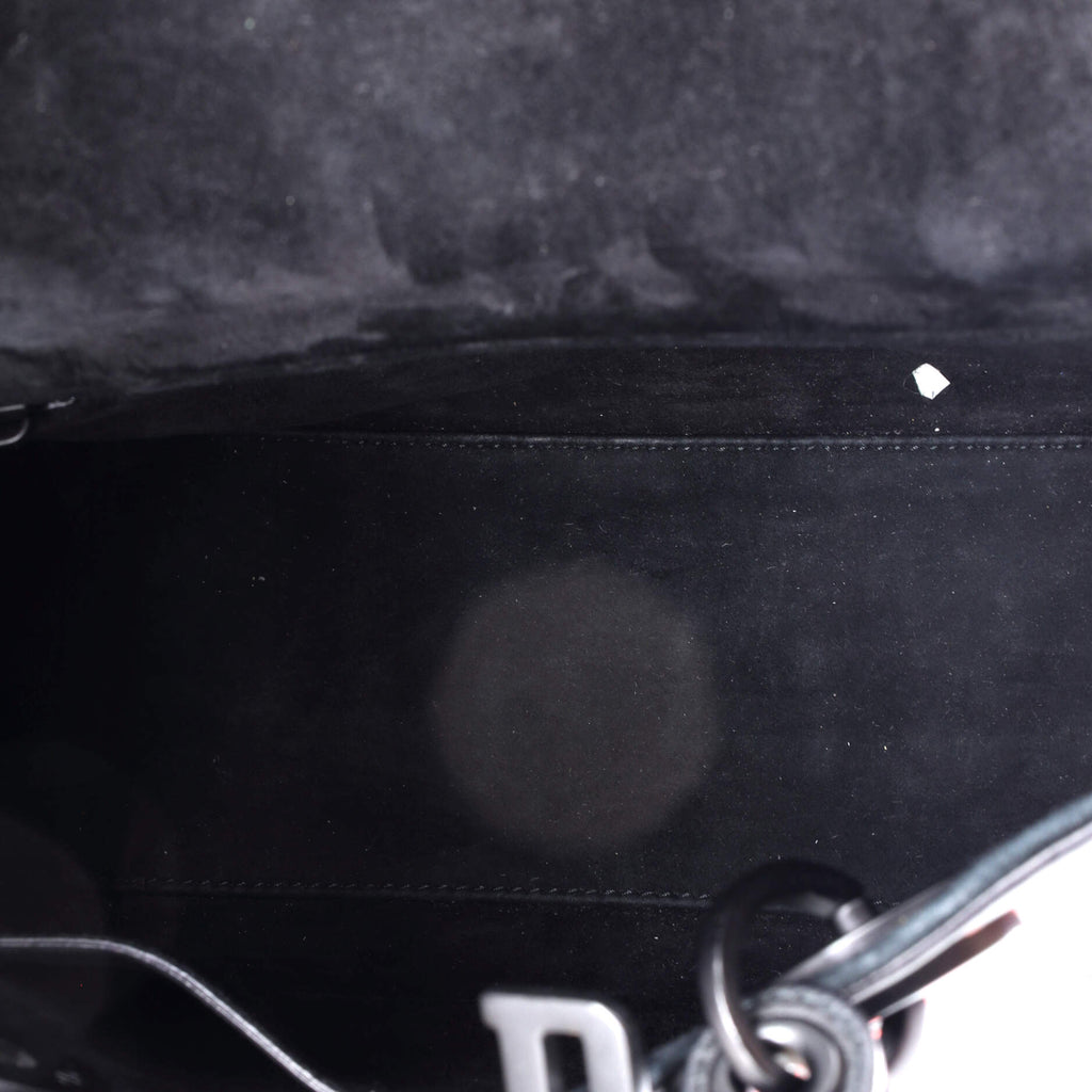Handbag Ltd. Ed. Playing Cards Painted Lady Dior Medium Black Painted Calfskin Leather