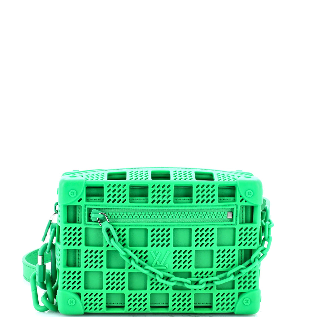Shoulder Bag Ltd. Ed. Defile Automne-Hiver 2023 Soft Trunk Mini Green Recycled Perforated Rubber