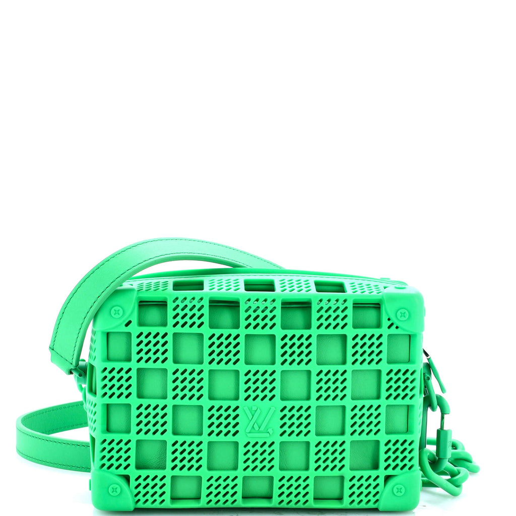 Shoulder Bag Ltd. Ed. Defile Automne-Hiver 2023 Soft Trunk Mini Green Recycled Perforated Rubber