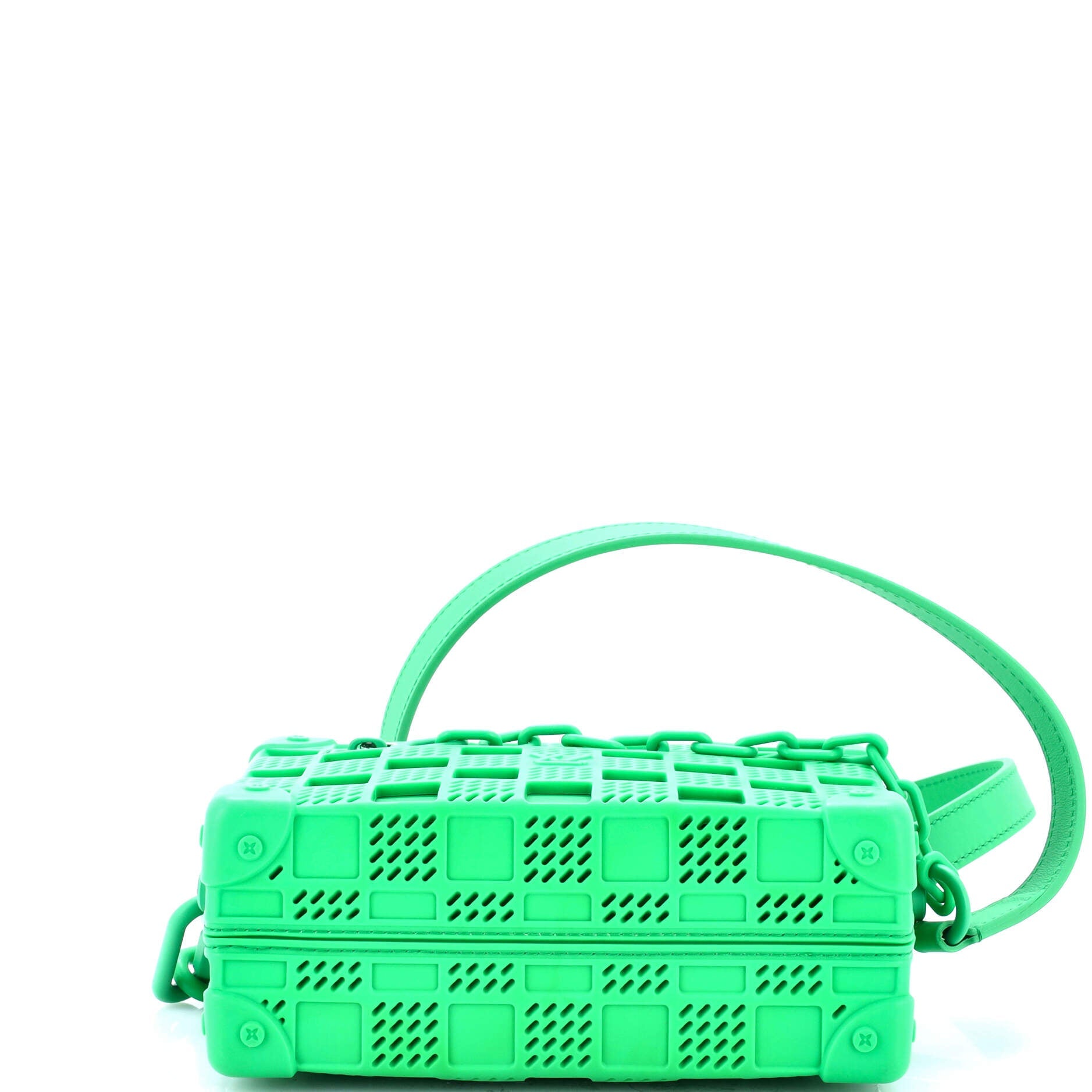 Shoulder Bag Ltd. Ed. Defile Automne-Hiver 2023 Soft Trunk Mini Green Recycled Perforated Rubber