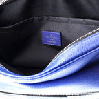 Shoulder Bag Outdoor Messenger PM Blue Taiga Leather