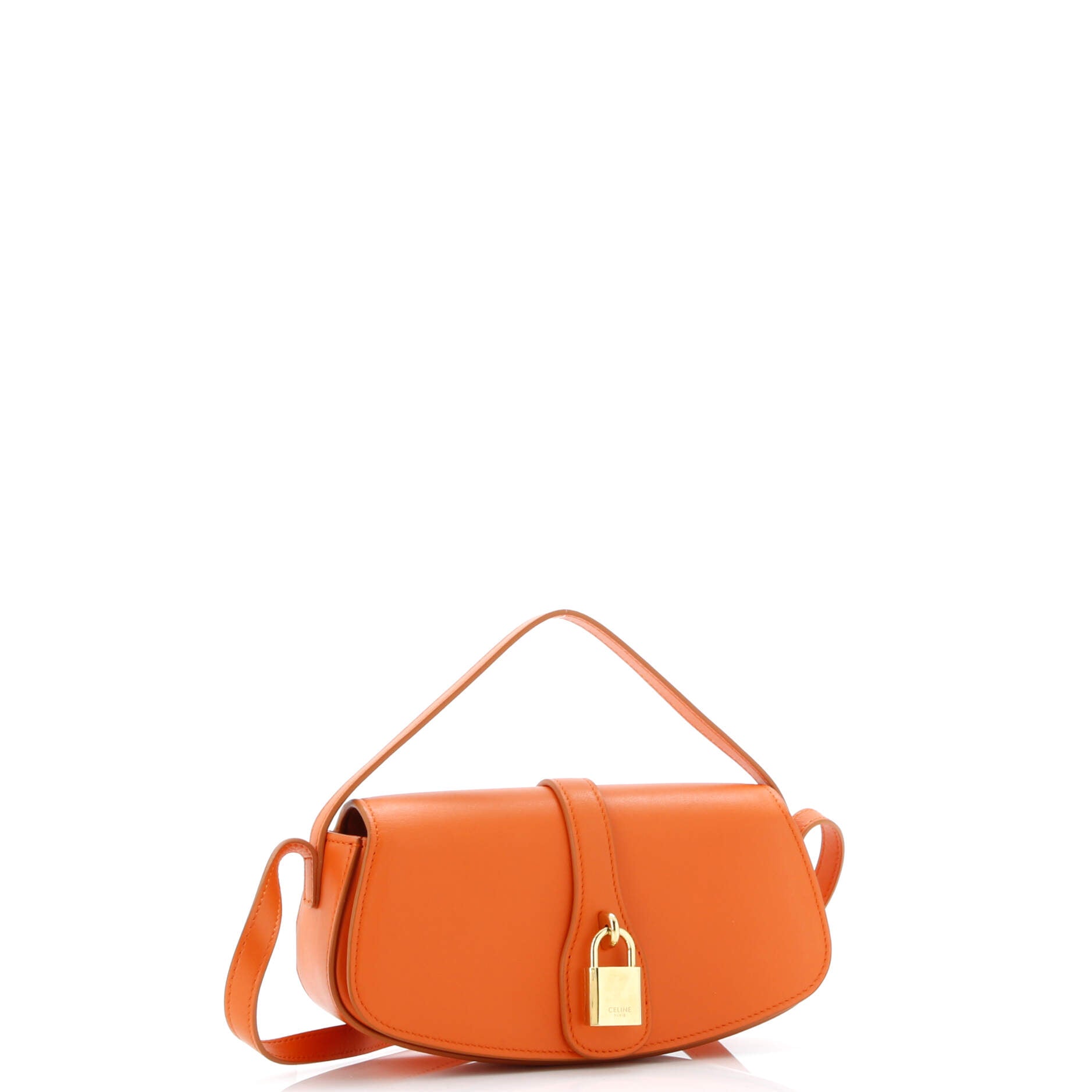 Shoulder Bag Tabou Clutch Crossbody Orange Calfskin Smooth Leather