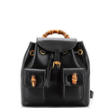 Backpack Bamboo Backpack Small Black Smooth Calfskin Leather