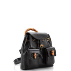 Backpack Bamboo Backpack Small Black Smooth Calfskin Leather