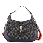 Shoulder Bag Jackie 1961 Hobo Medium Black GG Print Denim Canvas