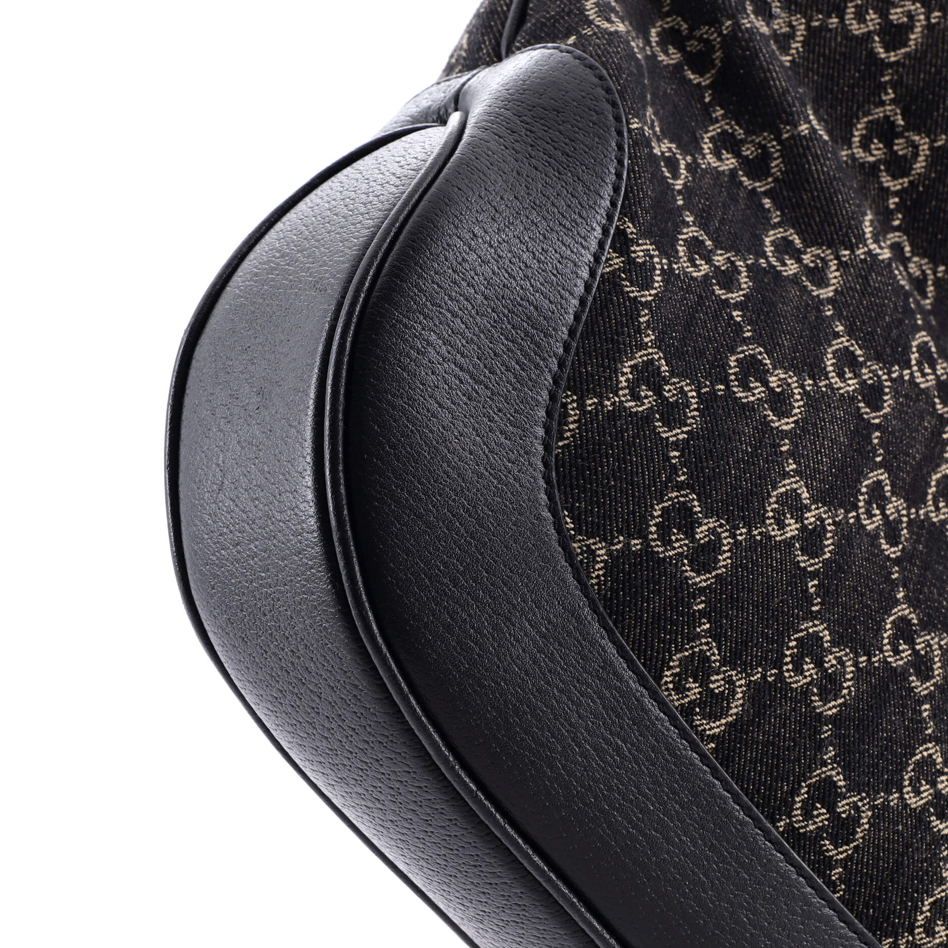 Shoulder Bag Jackie 1961 Hobo Medium Black GG Print Denim Canvas
