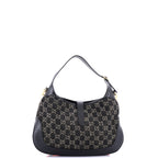 Shoulder Bag Jackie 1961 Hobo Medium Black GG Print Denim Canvas