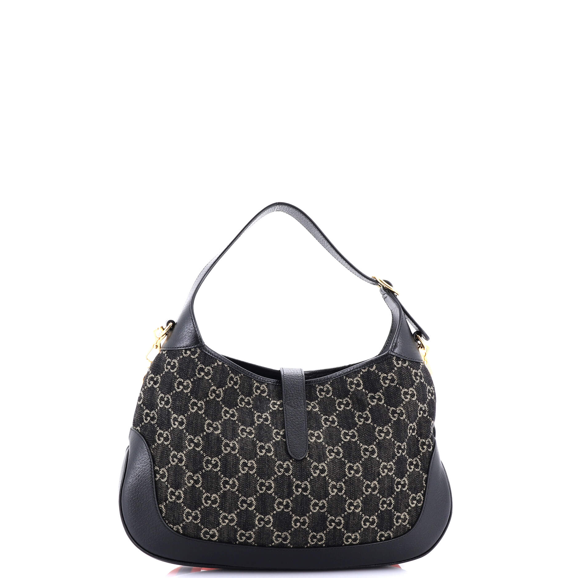 Shoulder Bag Jackie 1961 Hobo Medium Black GG Print Denim Canvas