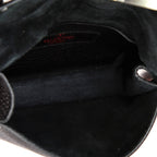 Shoulder Bag Rockstud Flip Lock Flap Small Black Grained Calfskin Leather