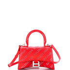 Handbag Hourglass Top Handle XS Red All Over Logo Crystals Leather