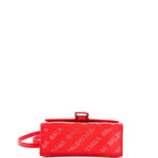 Handbag Hourglass Top Handle XS Red All Over Logo Crystals Leather