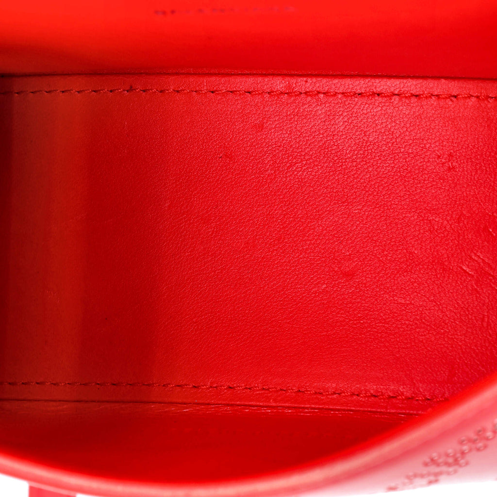 Handbag Hourglass Top Handle XS Red All Over Logo Crystals Leather