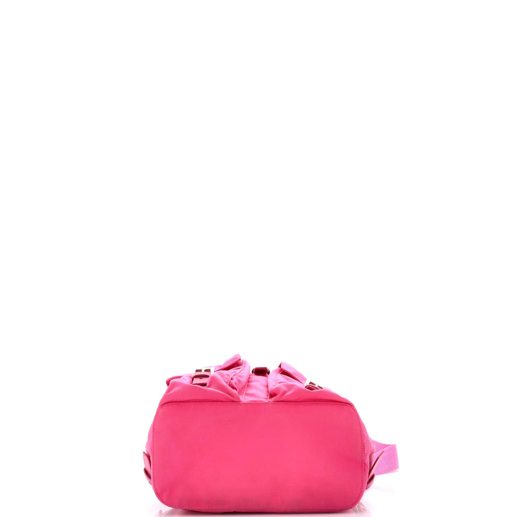 Backpack Double Front Pocket Backpack Small Pink Nylon Canvas