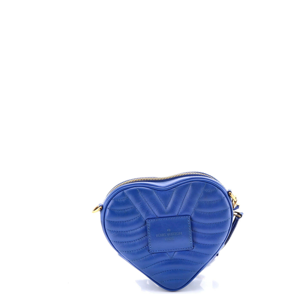 Shoulder Bag New Wave Heart Crossbody Blue Quilted Leather