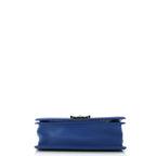 Shoulder Bag Iridescent Boy Medium Blue Woven PVC/Lambskin Leather