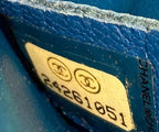Shoulder Bag Iridescent Boy Medium Blue Woven PVC/Lambskin Leather