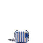 Shoulder Bag Classic Chain Vanity Case Mini Blue Raffia/Jute Canvas