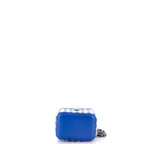 Shoulder Bag Classic Chain Vanity Case Mini Blue Raffia/Jute Canvas
